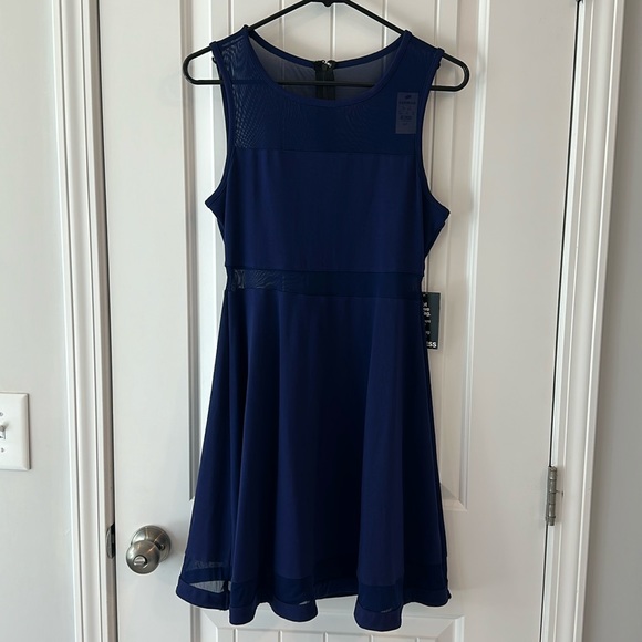Express Navy Fit and Flare dress - Picture 2 of 16